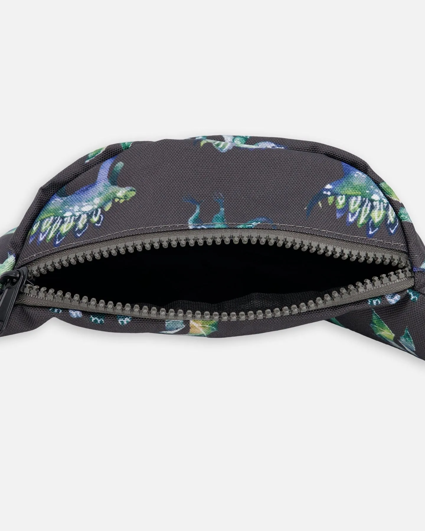 Deux par Deux Boy's Fanny Bag Grey Printed Dinosaurs