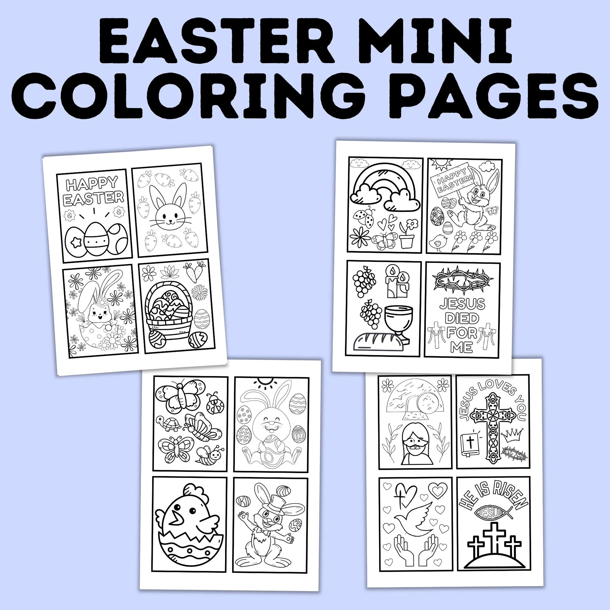 Easter Mini Coloring Pages for Kids | Easter Crafts | Kids coloring Pages | Easter Sunday School