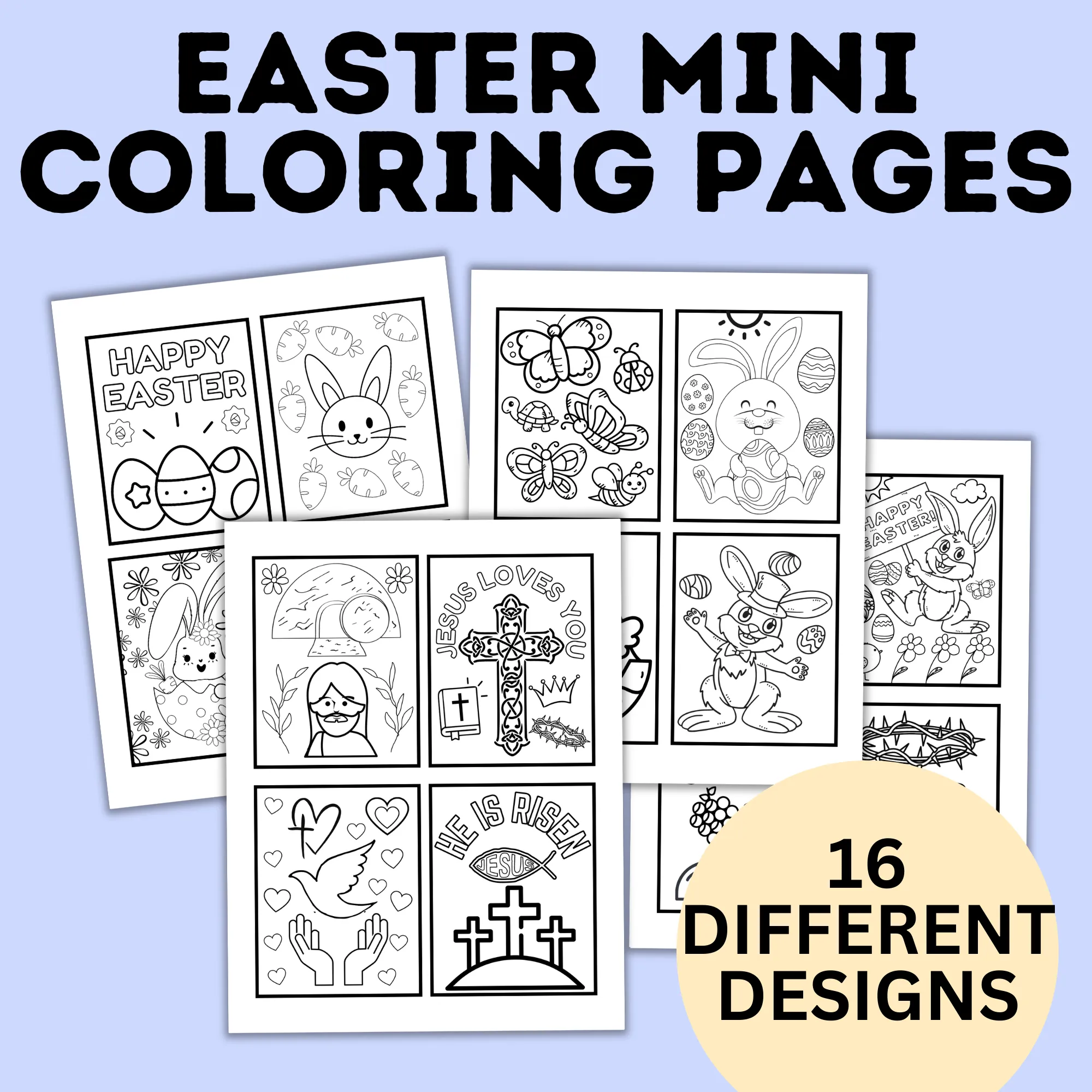 Easter Mini Coloring Pages for Kids | Easter Crafts | Kids coloring Pages | Easter Sunday School