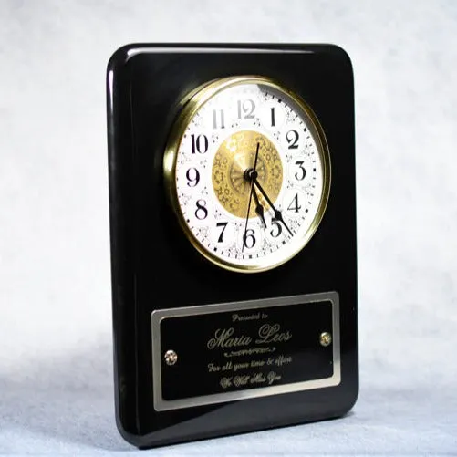 Ebony Plaque Clock