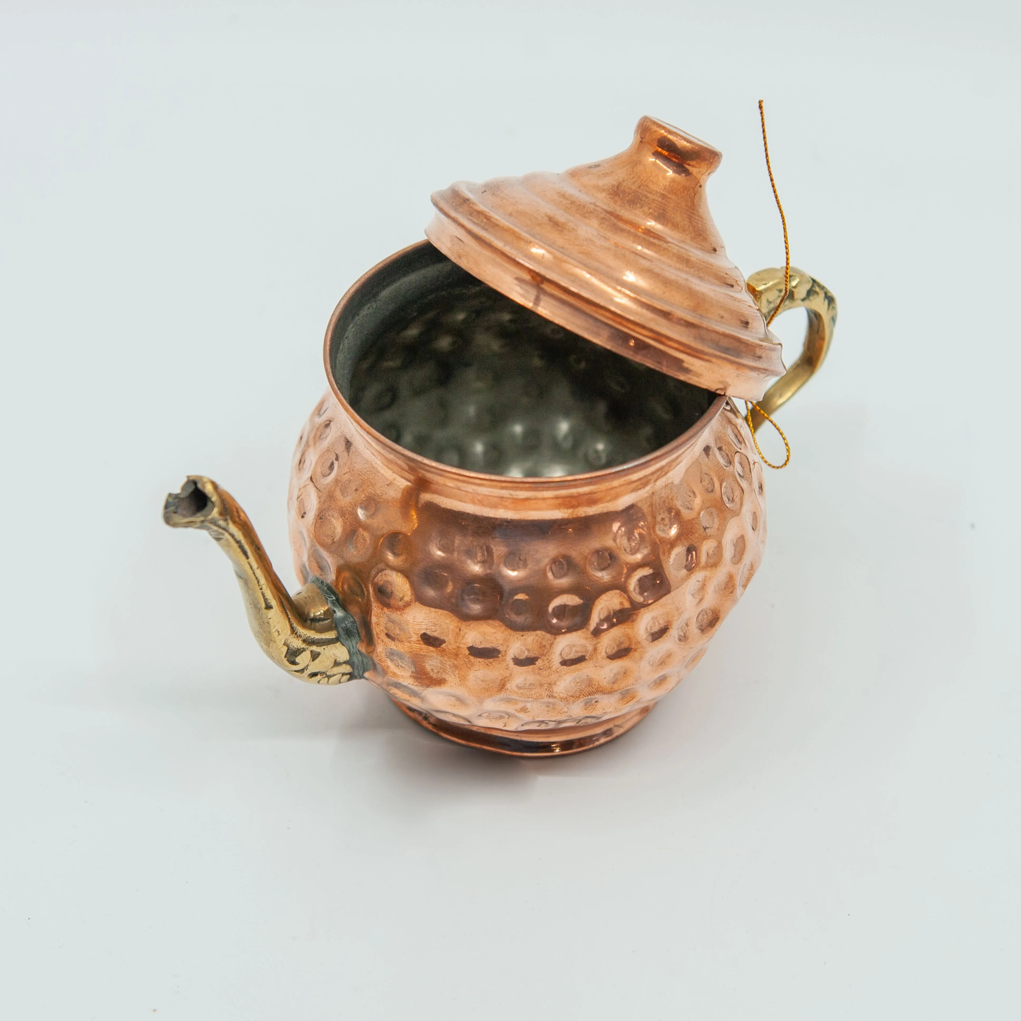 Egyptian Ornate Copper Teapot - Short