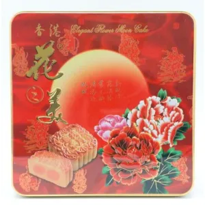 Elegant Flower Red Bean Paste Mooncake 正 紅豆