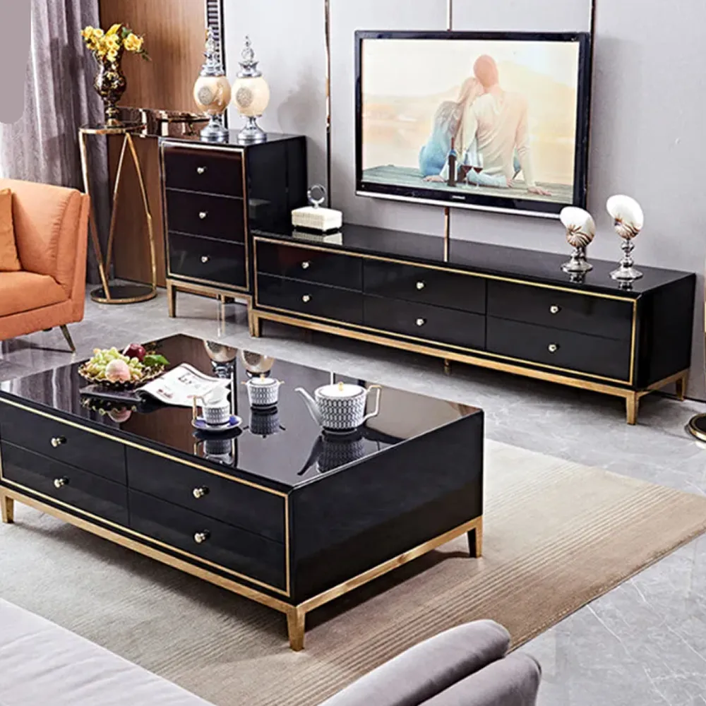 Elegant Rectangle Stylish Coffee Table With 4 Drawers