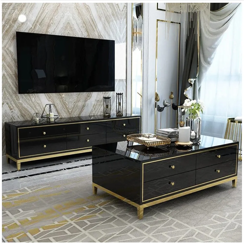 Elegant Rectangle Stylish Coffee Table With 4 Drawers