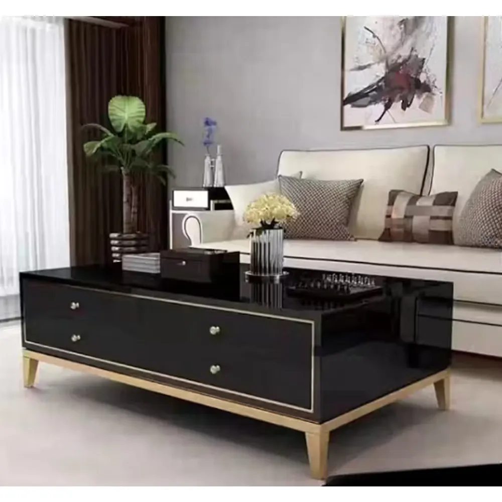 Elegant Rectangle Stylish Coffee Table With 4 Drawers