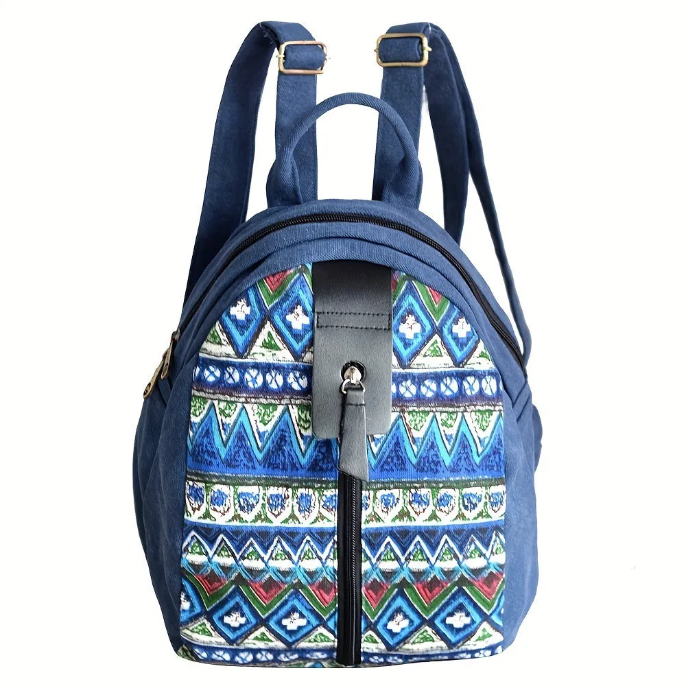 Ethnic Style Women's Small Canvas Rucksack Canvas Backpack