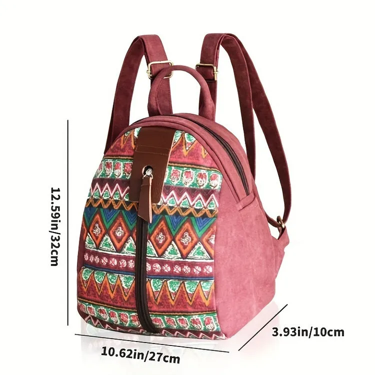 Ethnic Style Women's Small Canvas Rucksack Canvas Backpack