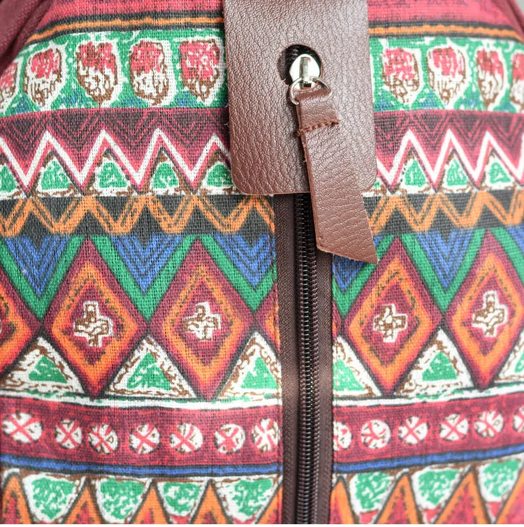 Ethnic Style Women's Small Canvas Rucksack Canvas Backpack