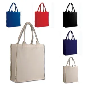 FANCY TOTE BAG 100% COTTON SHEETING FULL SIDE GUSSET