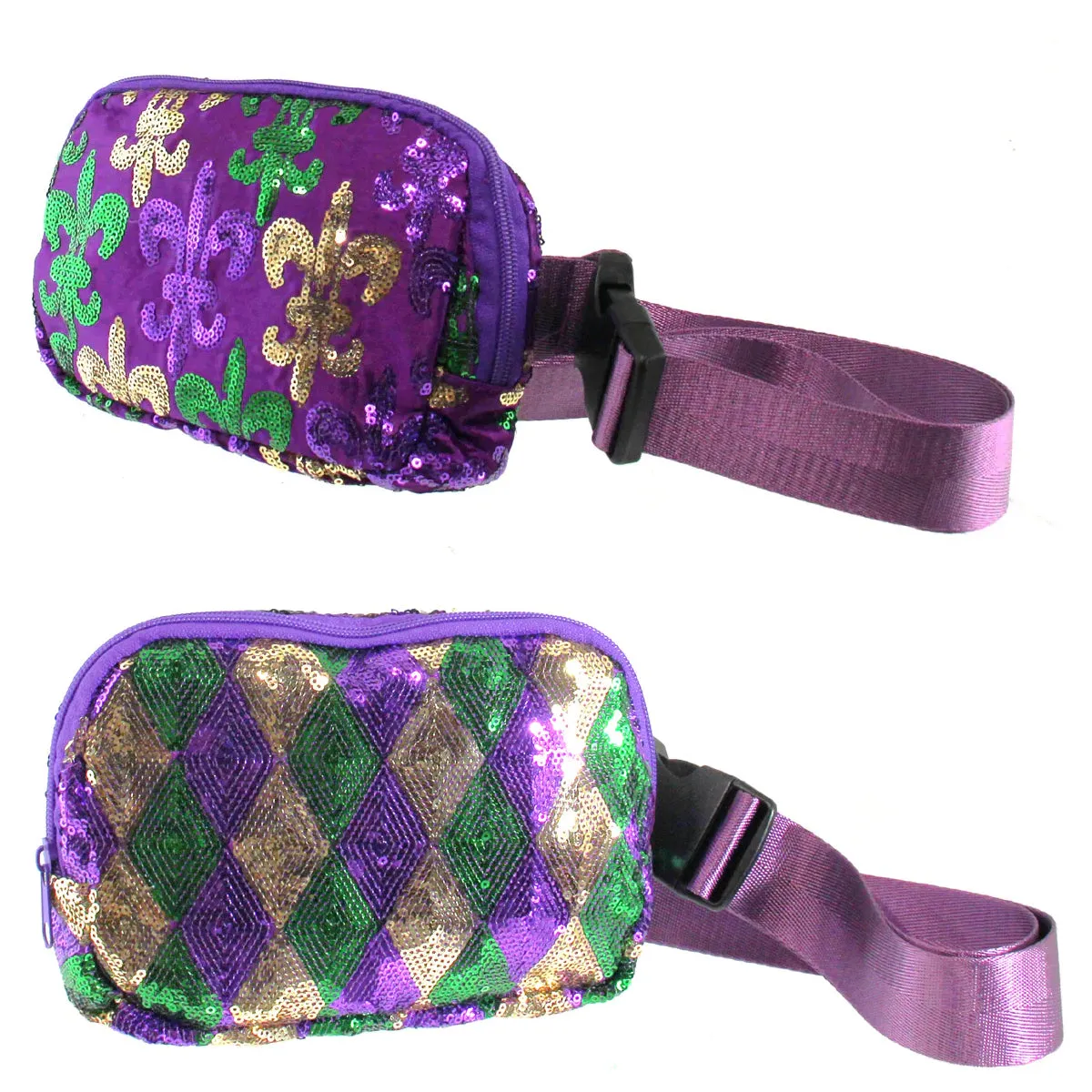 Fanny Pack Bag Harlequin or Fleur De Lis