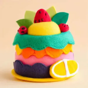 Felt Fruit Cake  Luxurious Centerpiece Decor