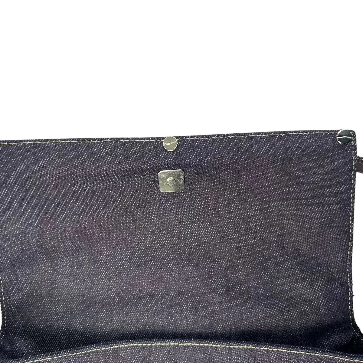 FENDI DENIM FLAP SHOULDER BAG