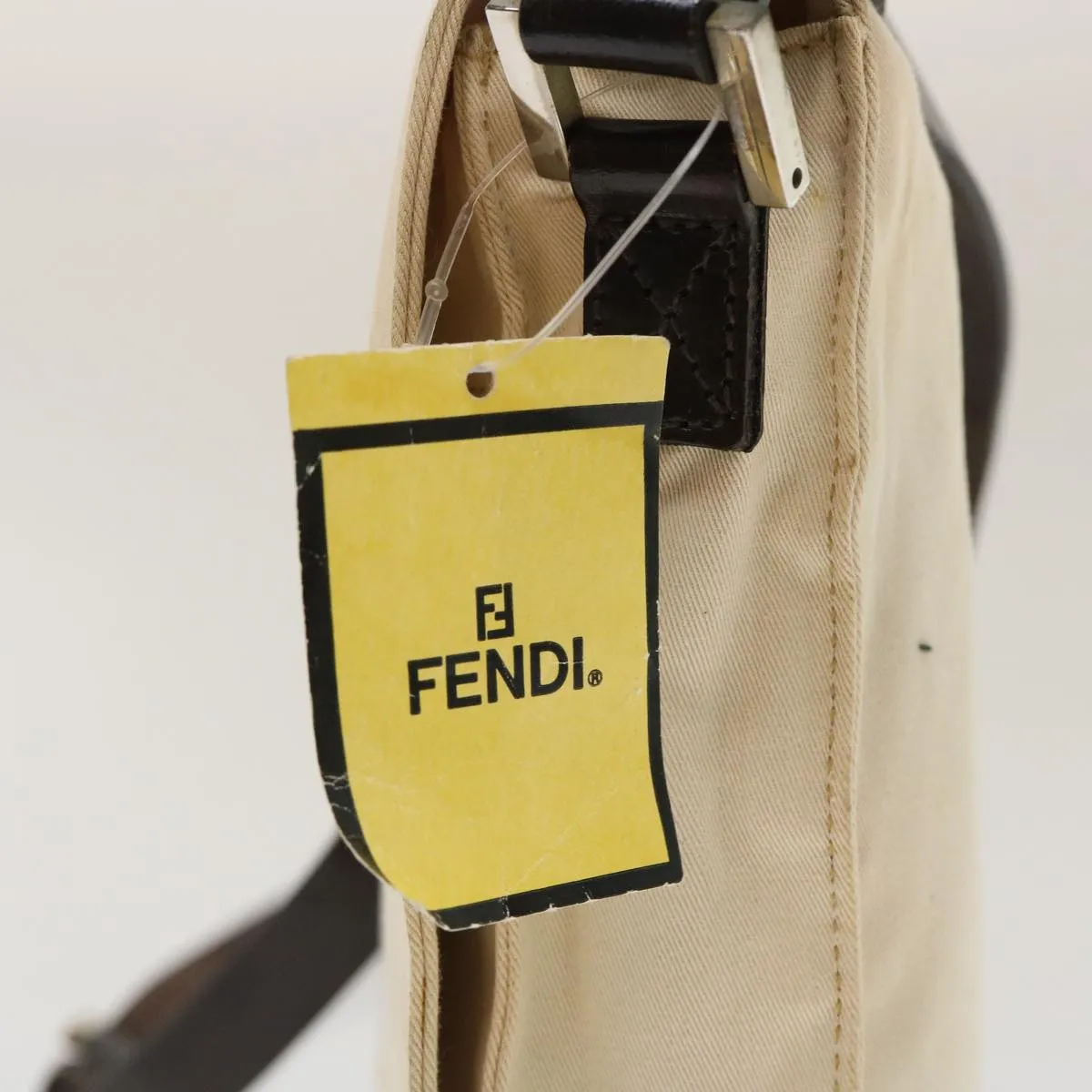 FENDI Shoulder Bag Pouch Canvas Beige  ar6924