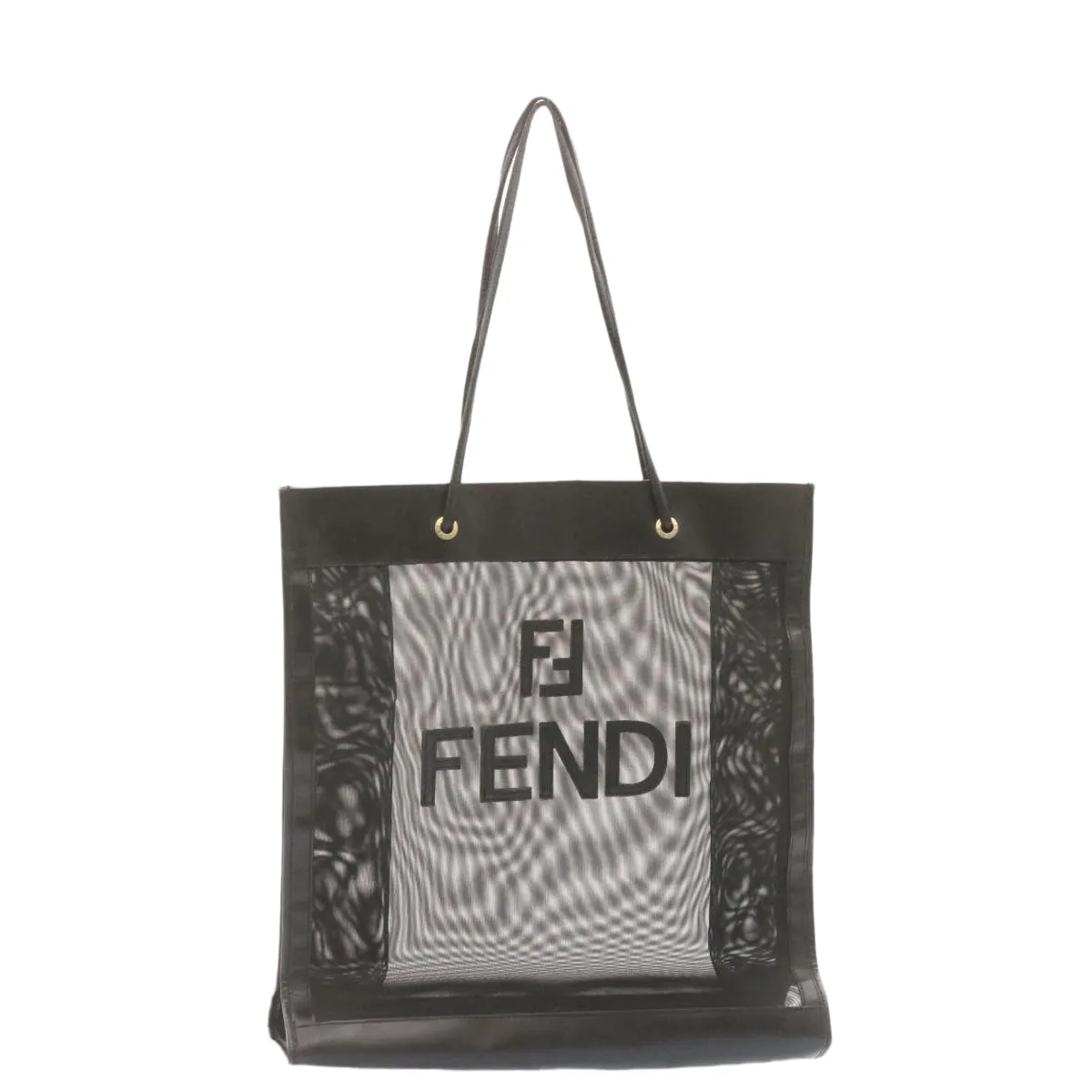 FENDI Tote Bag Nylon See-through mesh Black  am1409g