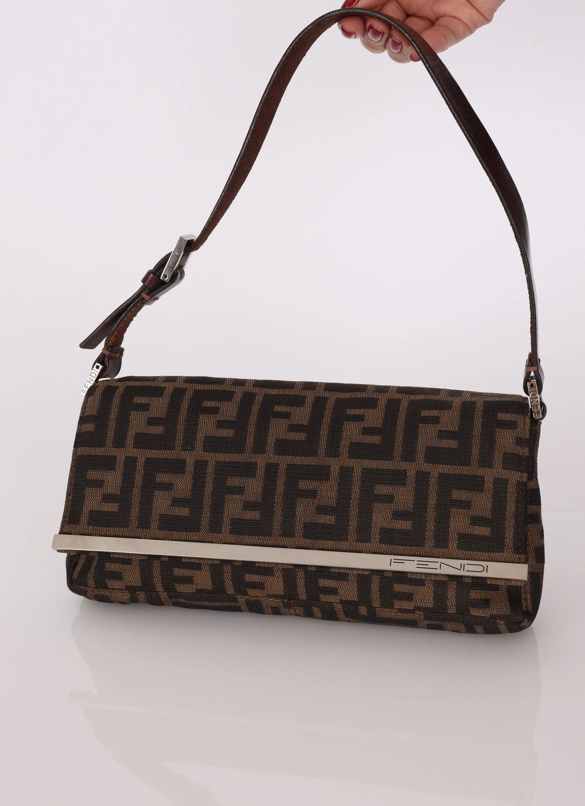 Fendi Zucca Full Flap Shoulder Bag