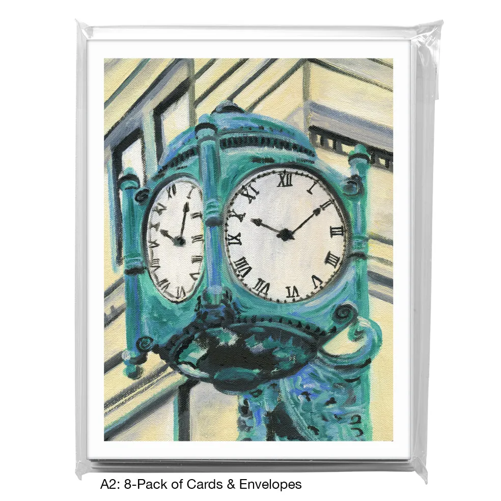 Fields Clock, Chicago, Greeting Card (7366B)