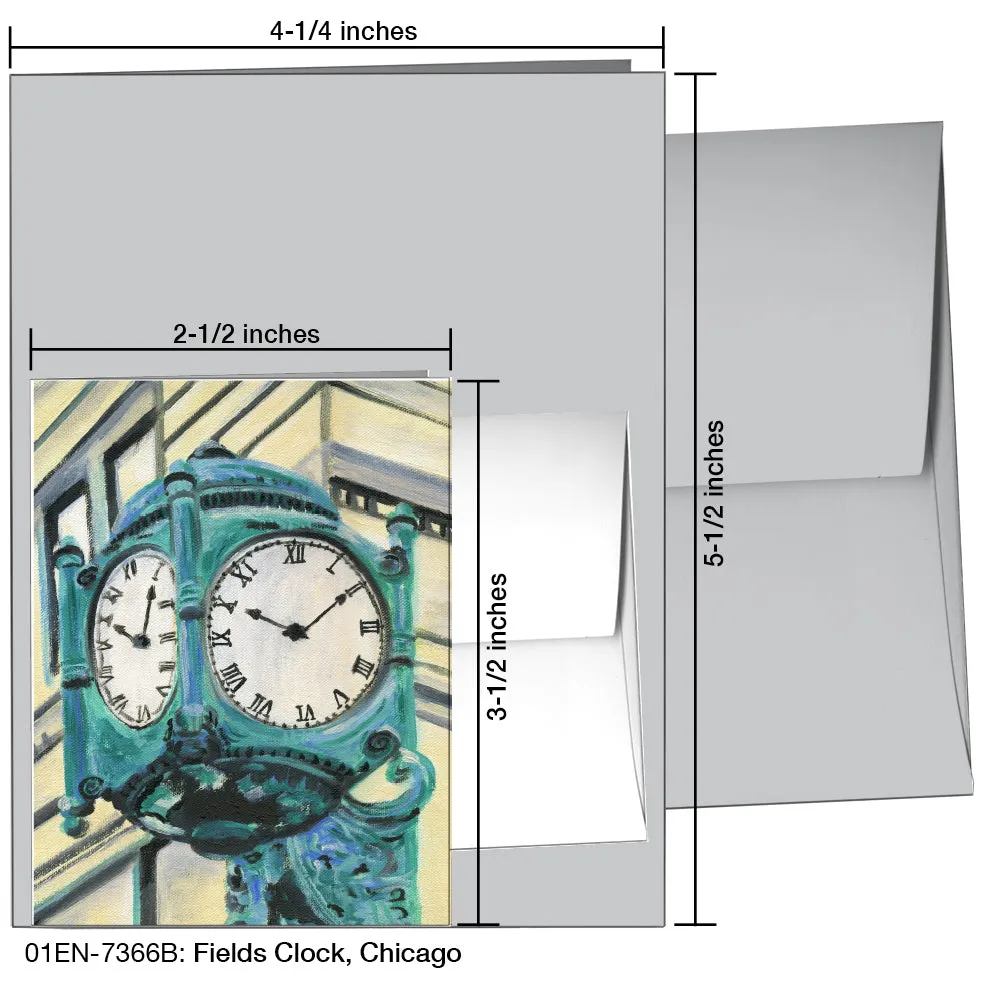 Fields Clock, Chicago, Greeting Card (7366B)