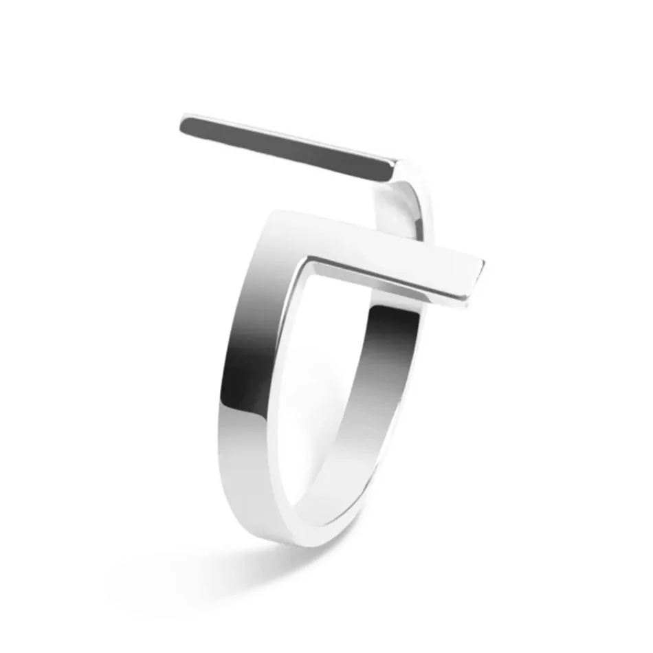 FJ0061 925 Sterling Silver Inverse Ring