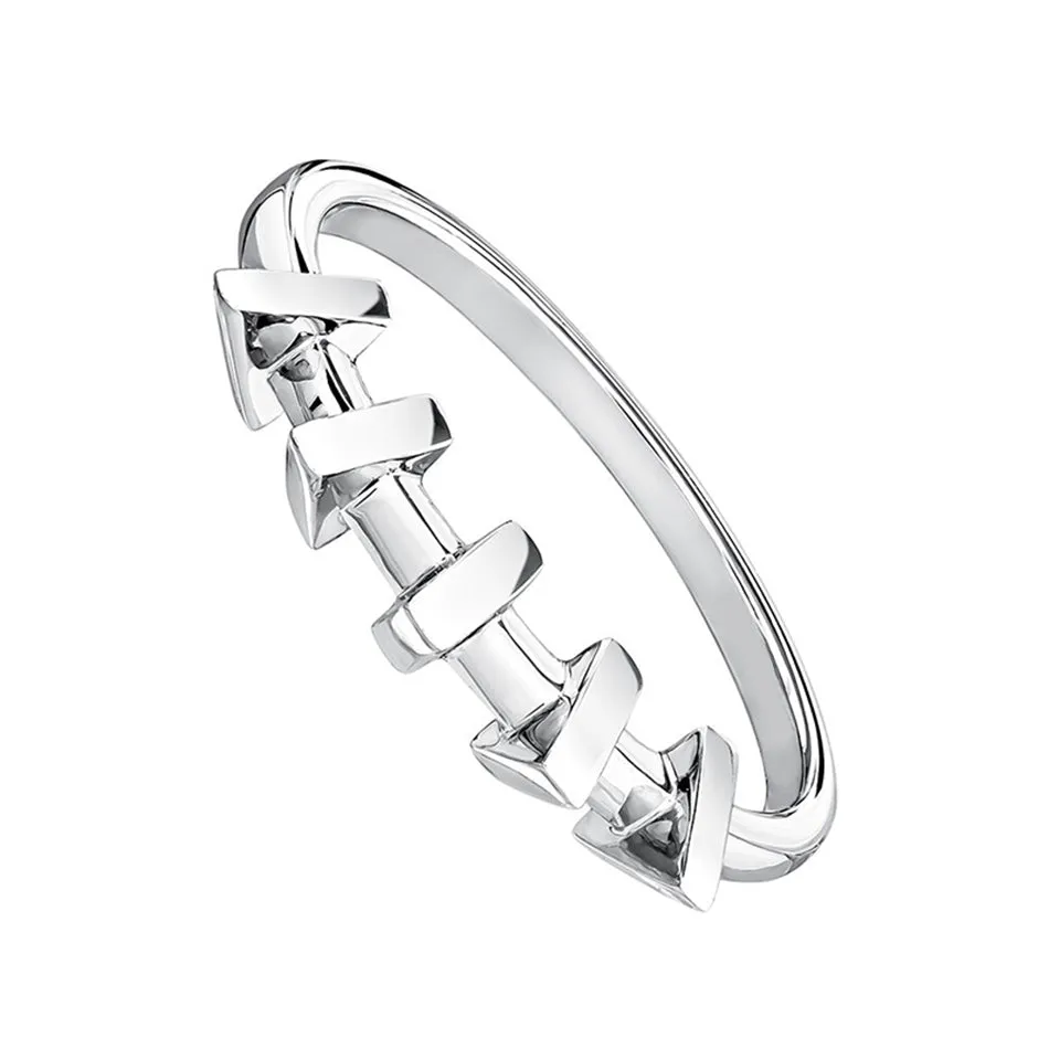 FJ0089 925 Sterling Silver Triangles Ring