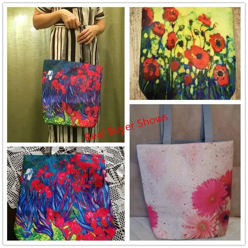 Floral Printed Large Capacity Canvas Tote