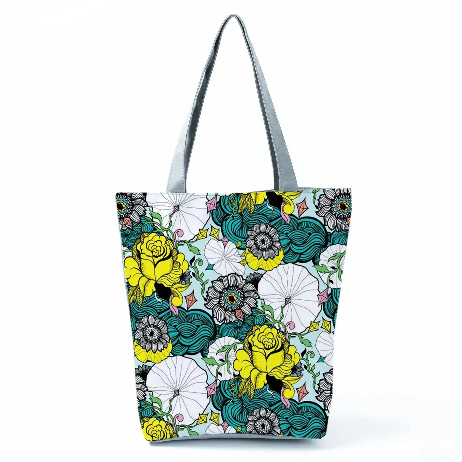 Floral Printed Large Capacity Canvas Tote