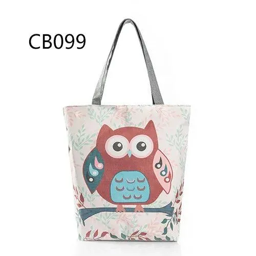 Floral Printed Large Capacity Canvas Tote