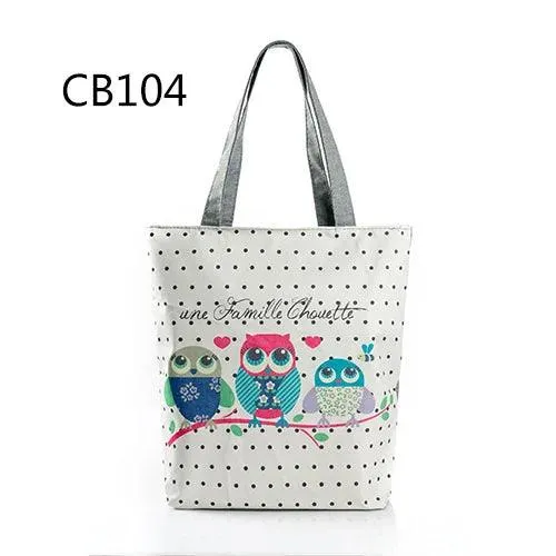 Floral Printed Large Capacity Canvas Tote