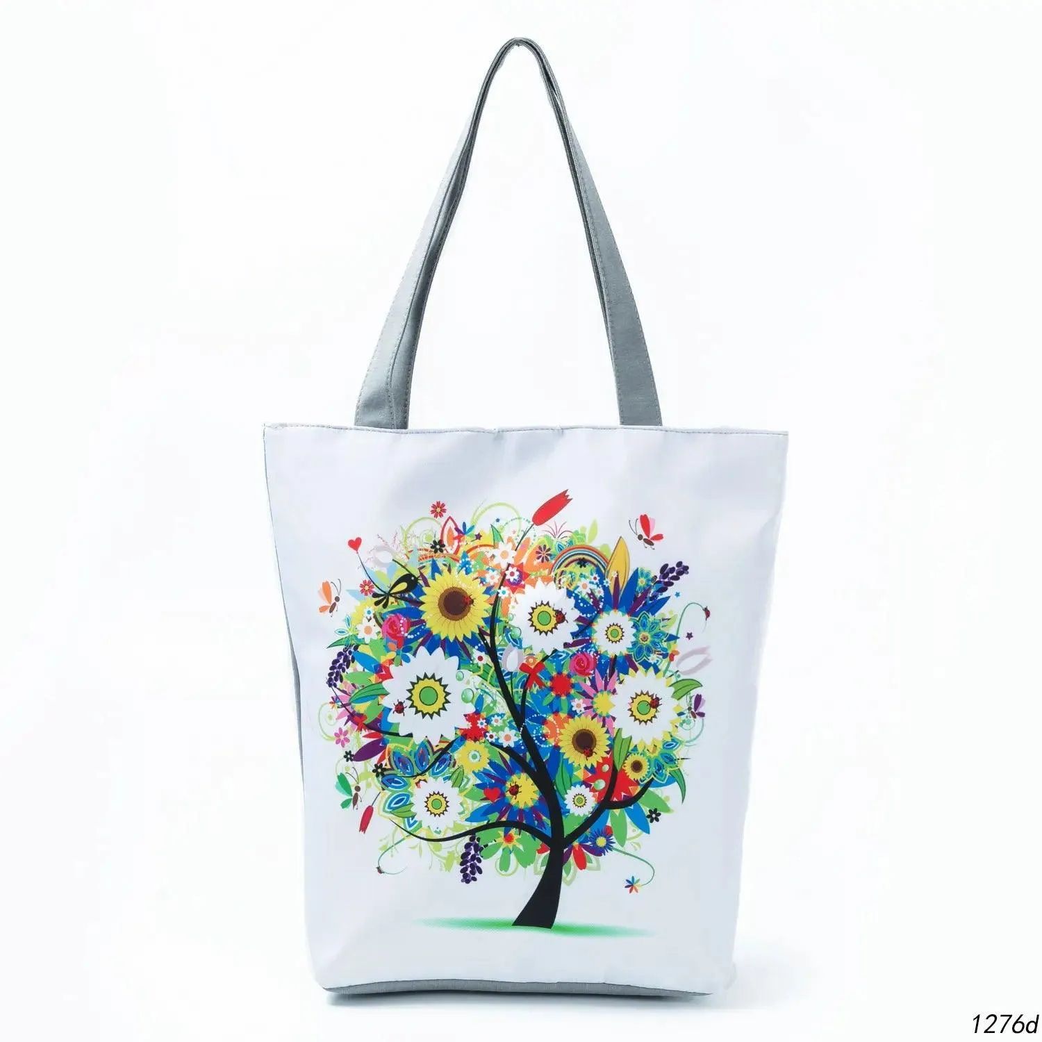 Floral Printed Large Capacity Canvas Tote