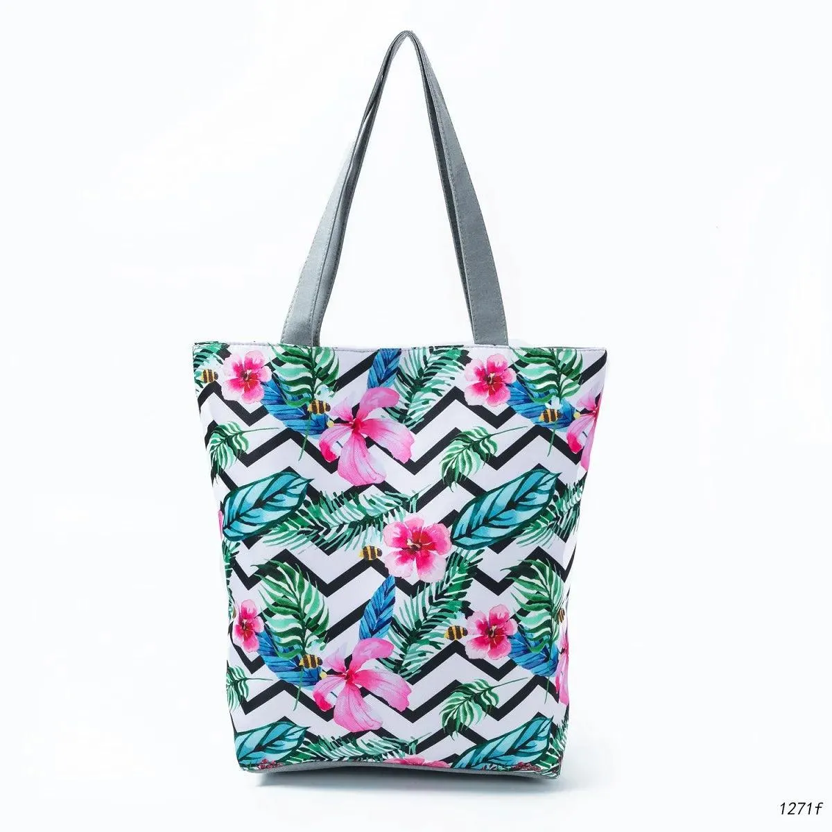 Floral Printed Large Capacity Canvas Tote