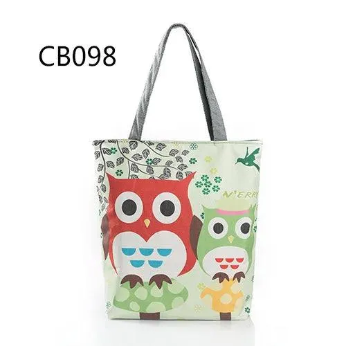 Floral Printed Large Capacity Canvas Tote