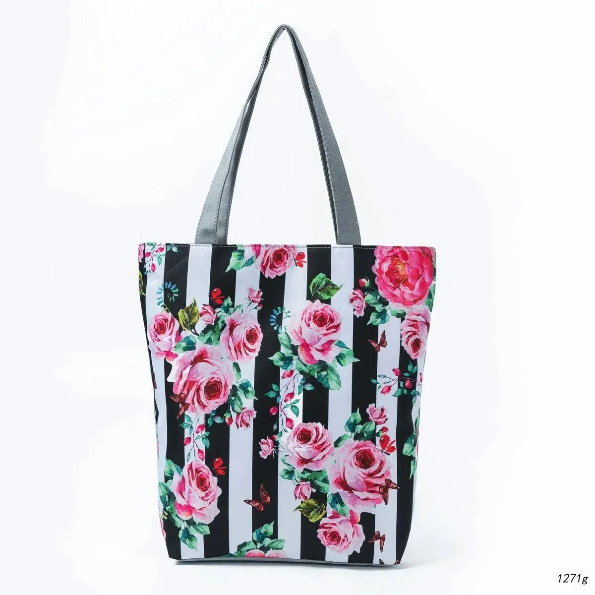 Floral Printed Large Capacity Canvas Tote