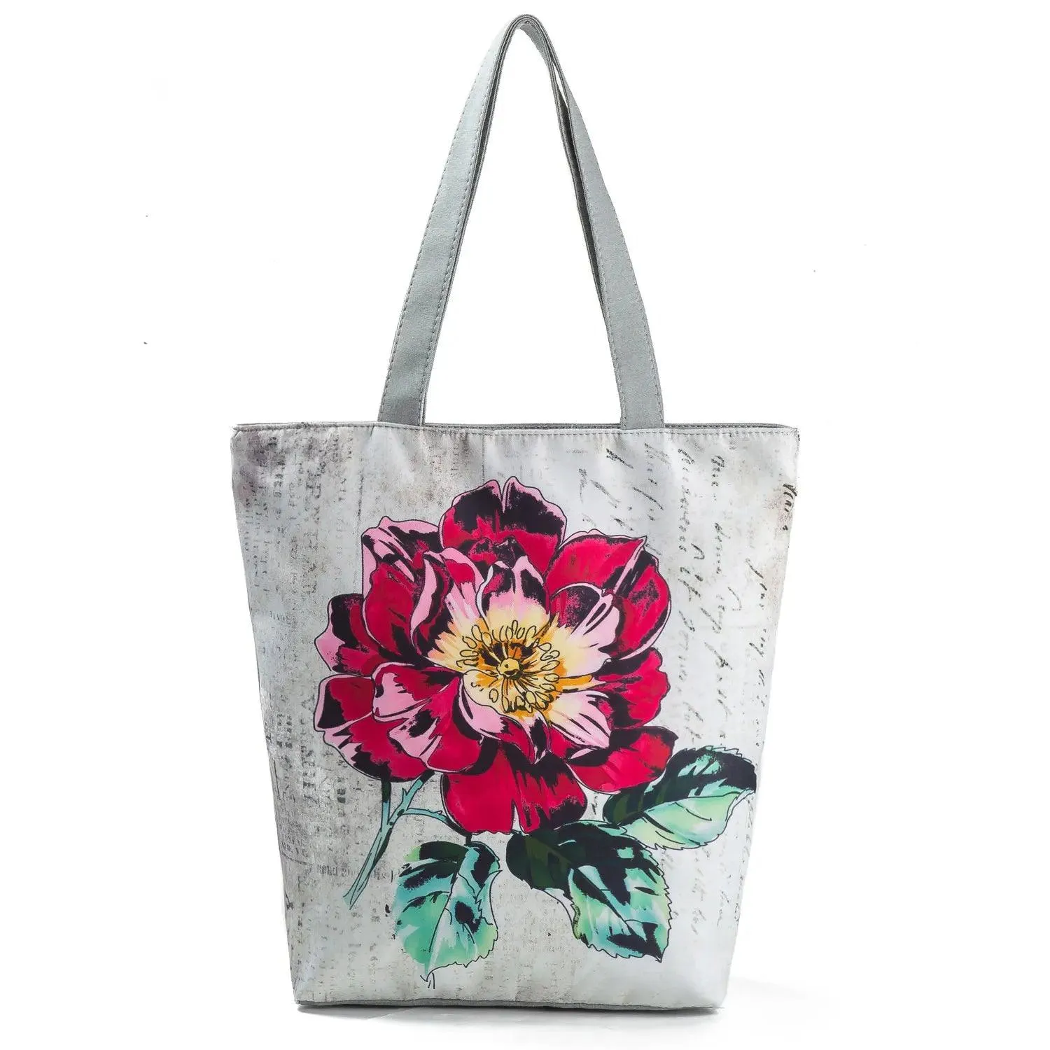 Floral Printed Large Capacity Canvas Tote