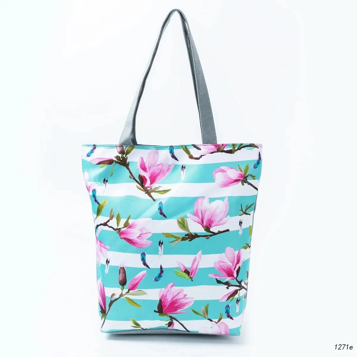 Floral Printed Large Capacity Canvas Tote