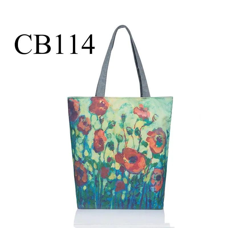 Floral Printed Large Capacity Canvas Tote