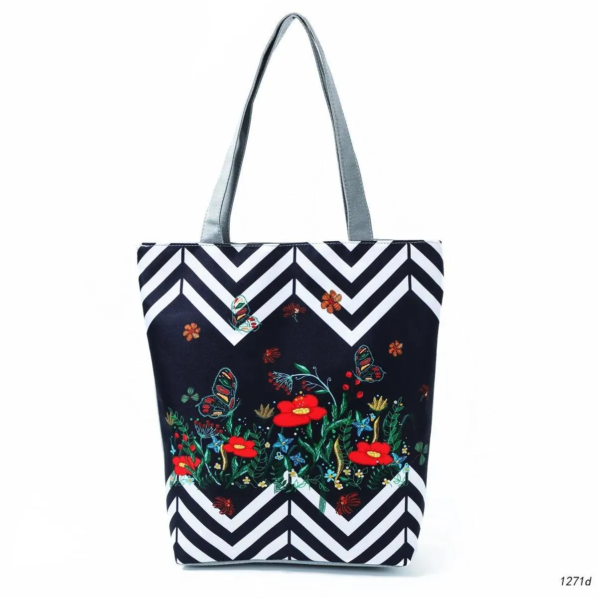 Floral Printed Large Capacity Canvas Tote