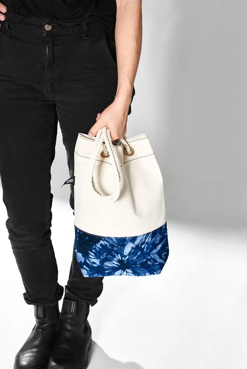 Found My Animal Canvas Tote, Navy Tie Dye