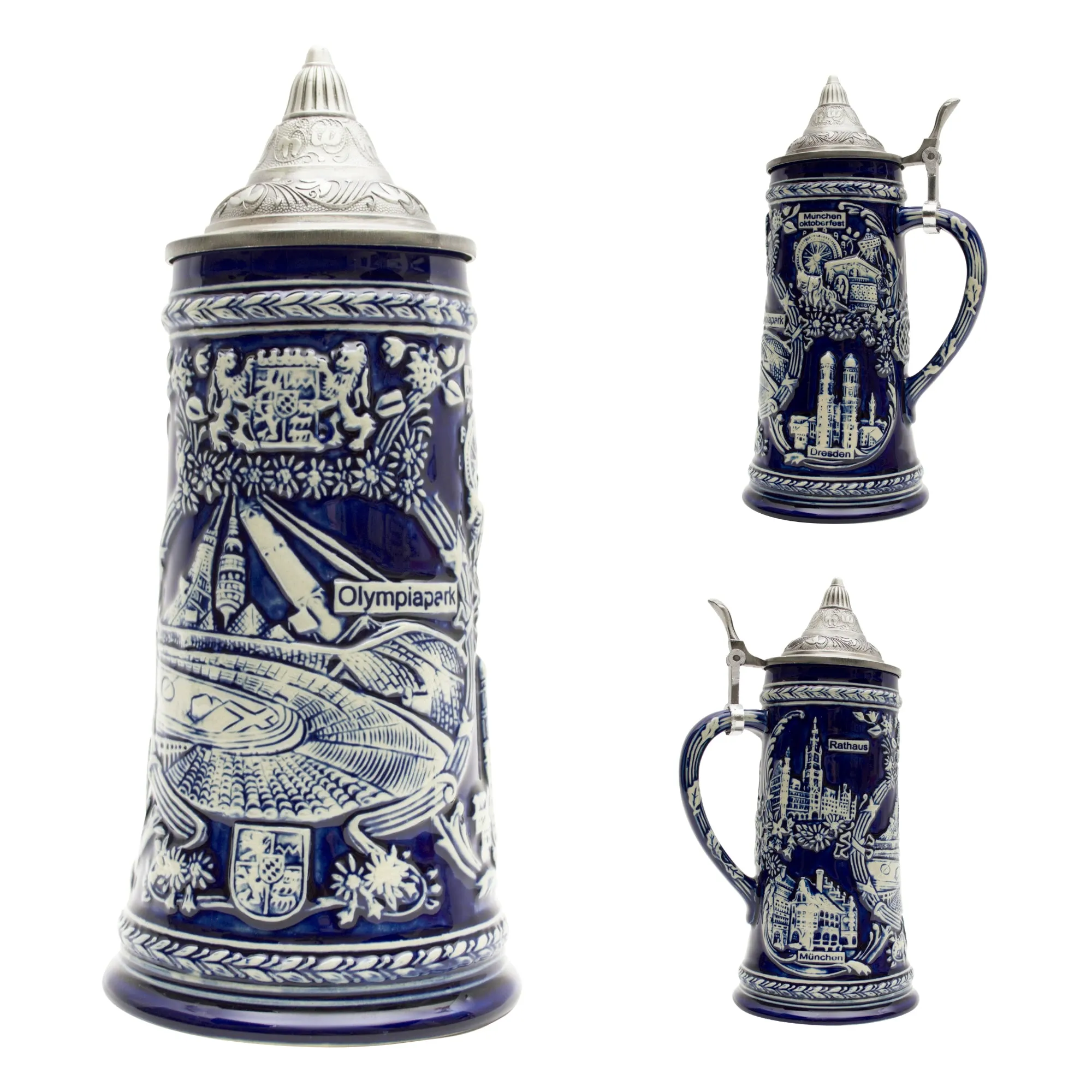 Germany Olympia Park Landmarks .85L Lidded Stein