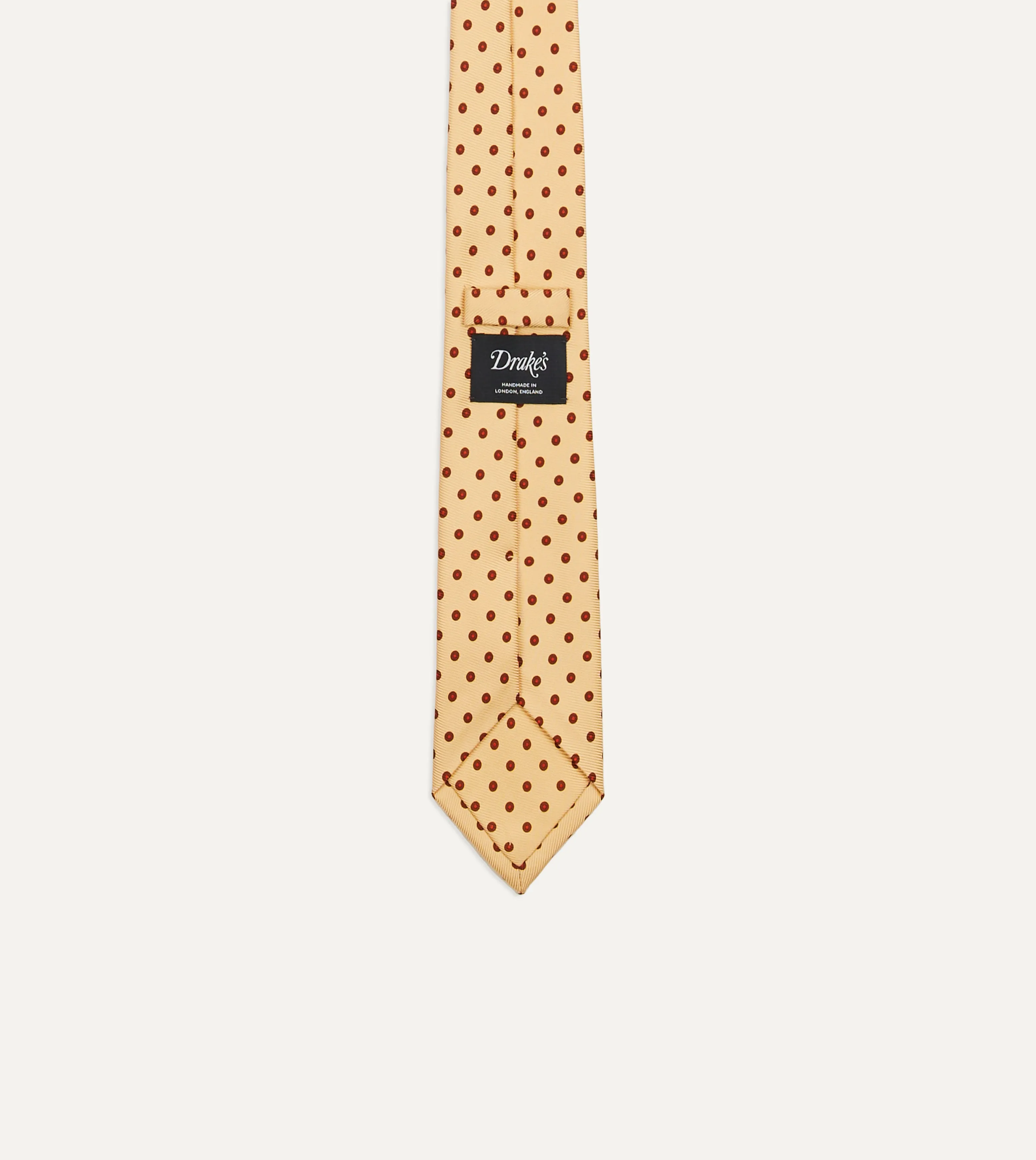 Gold Circular Dot Silk Self Tipped Tie