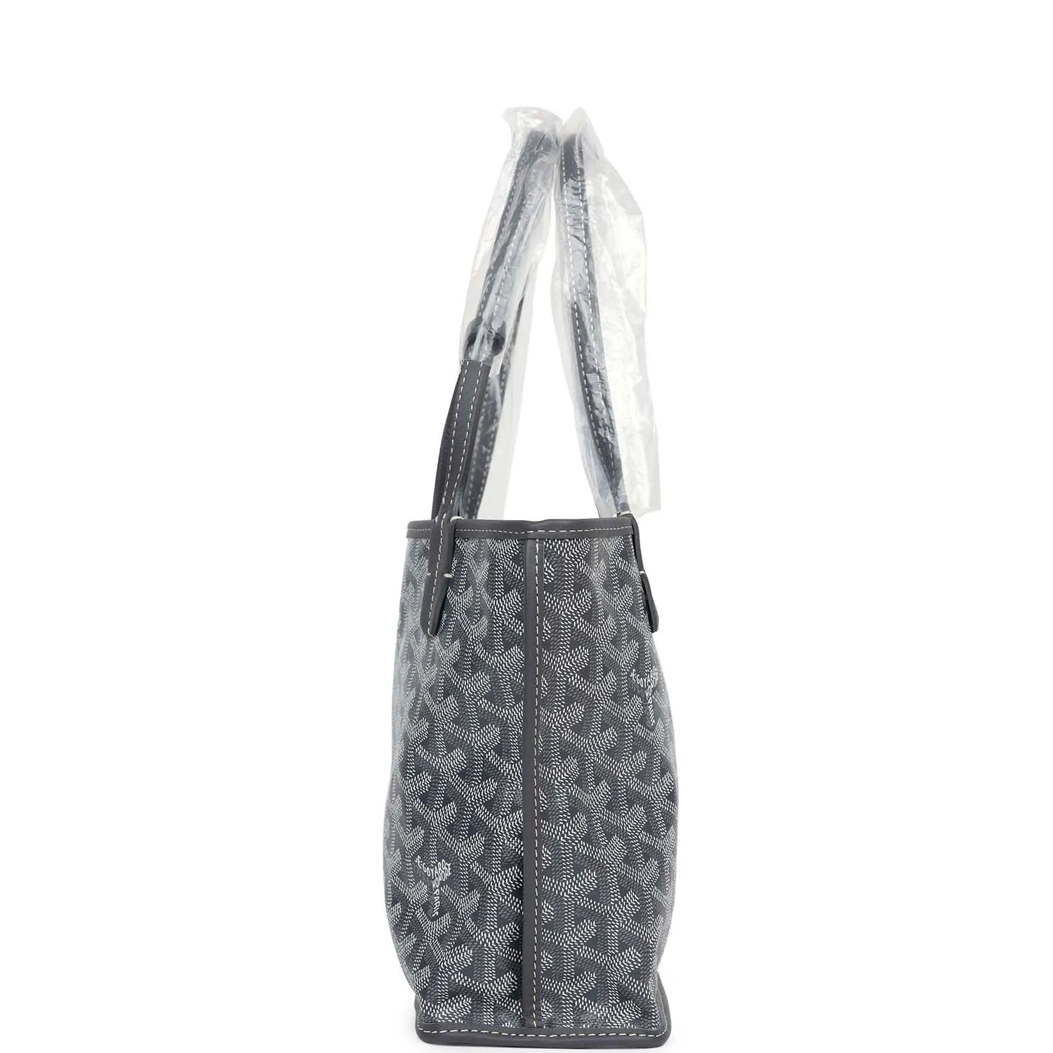 Goyard Goyardine Anjou Grey Mini Bag Palladium Hardware