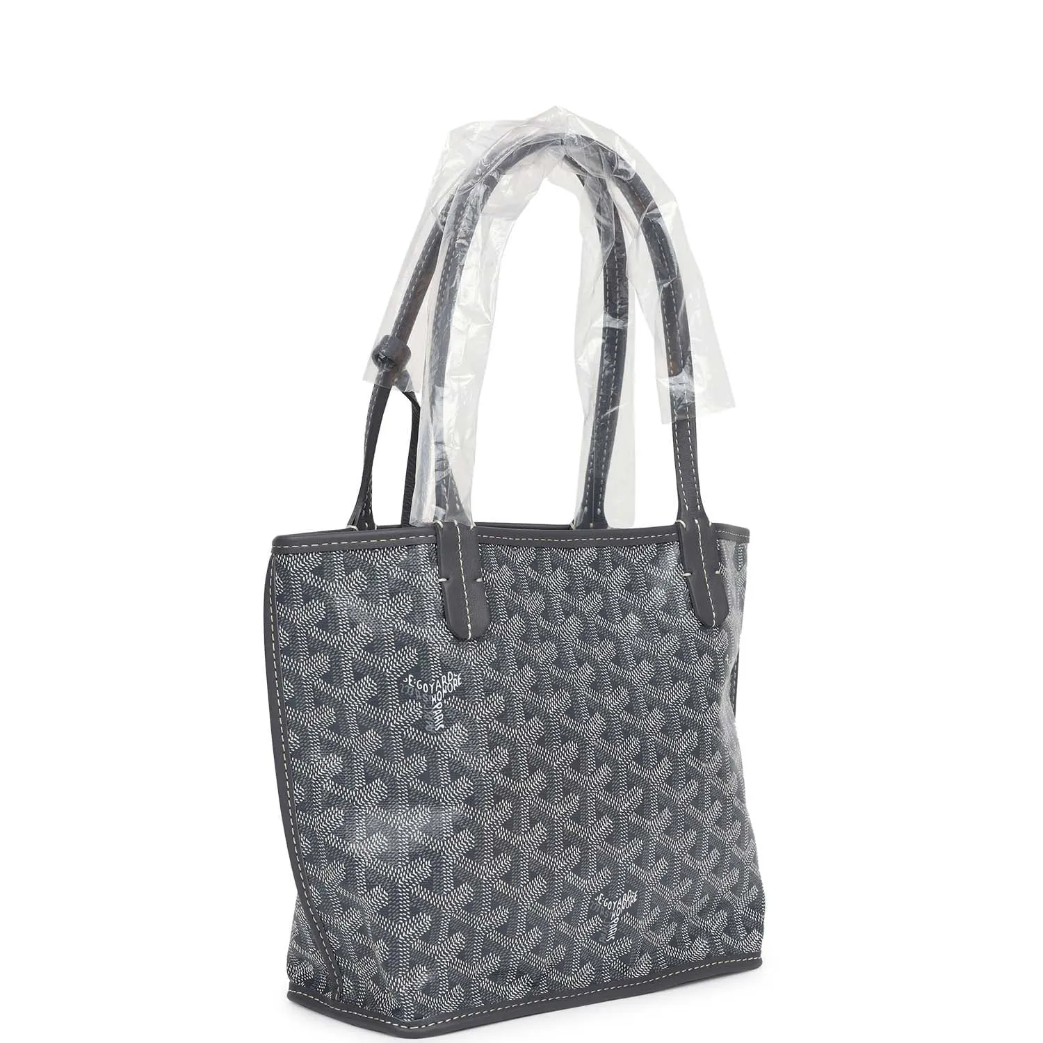 Goyard Goyardine Anjou Grey Mini Bag Palladium Hardware