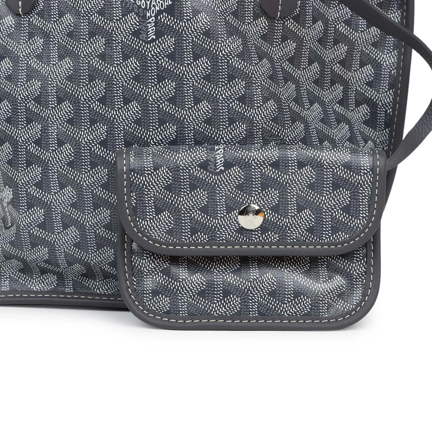 Goyard Goyardine Anjou Grey Mini Bag Palladium Hardware