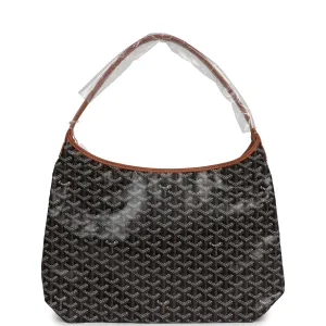 Goyard Goyardine Black & Brown Boheme Hobo Bag Palladium Hardware