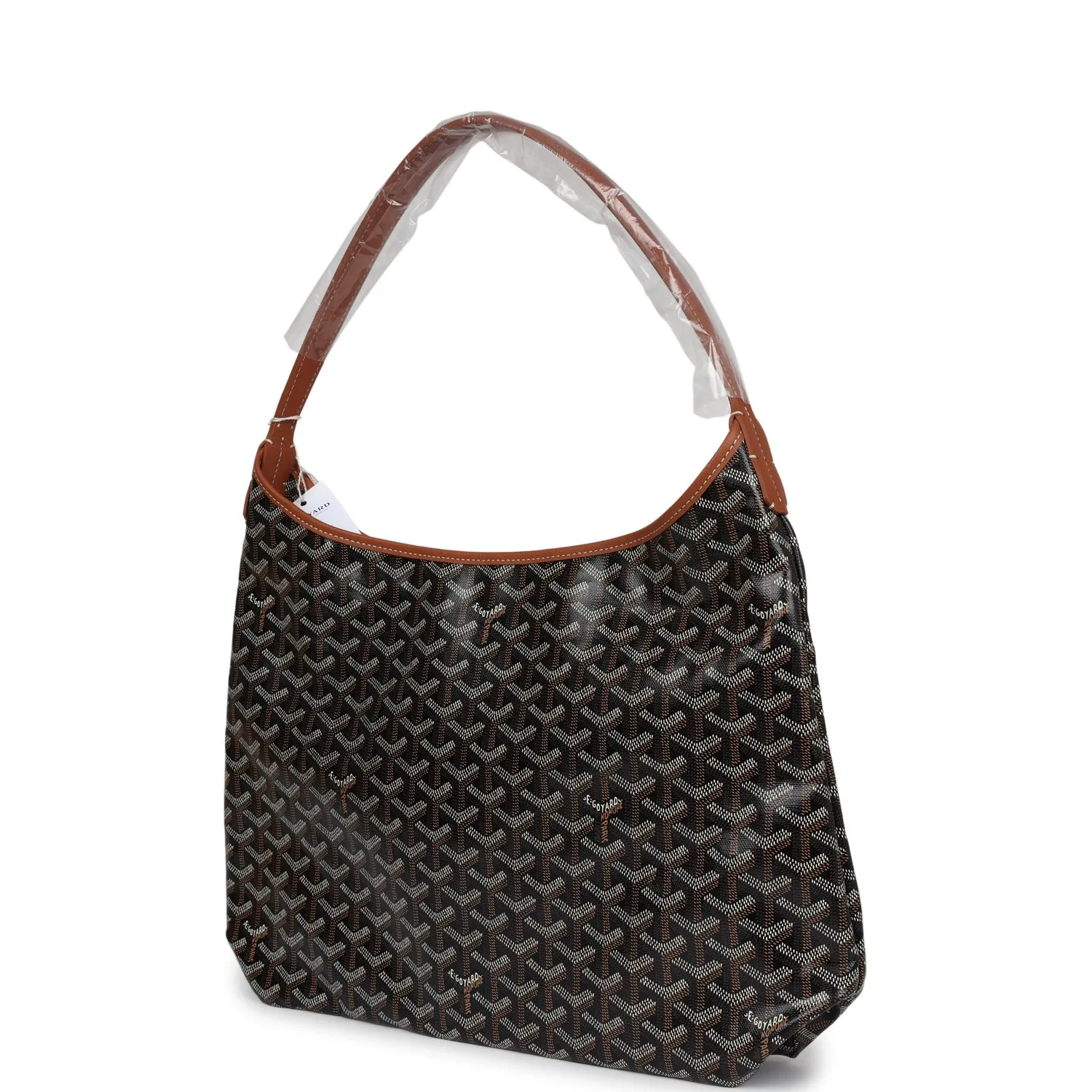 Goyard Goyardine Black & Brown Boheme Hobo Bag Palladium Hardware