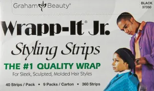 Graham Wrapp-It Styling Strips Carton BLACK #37350