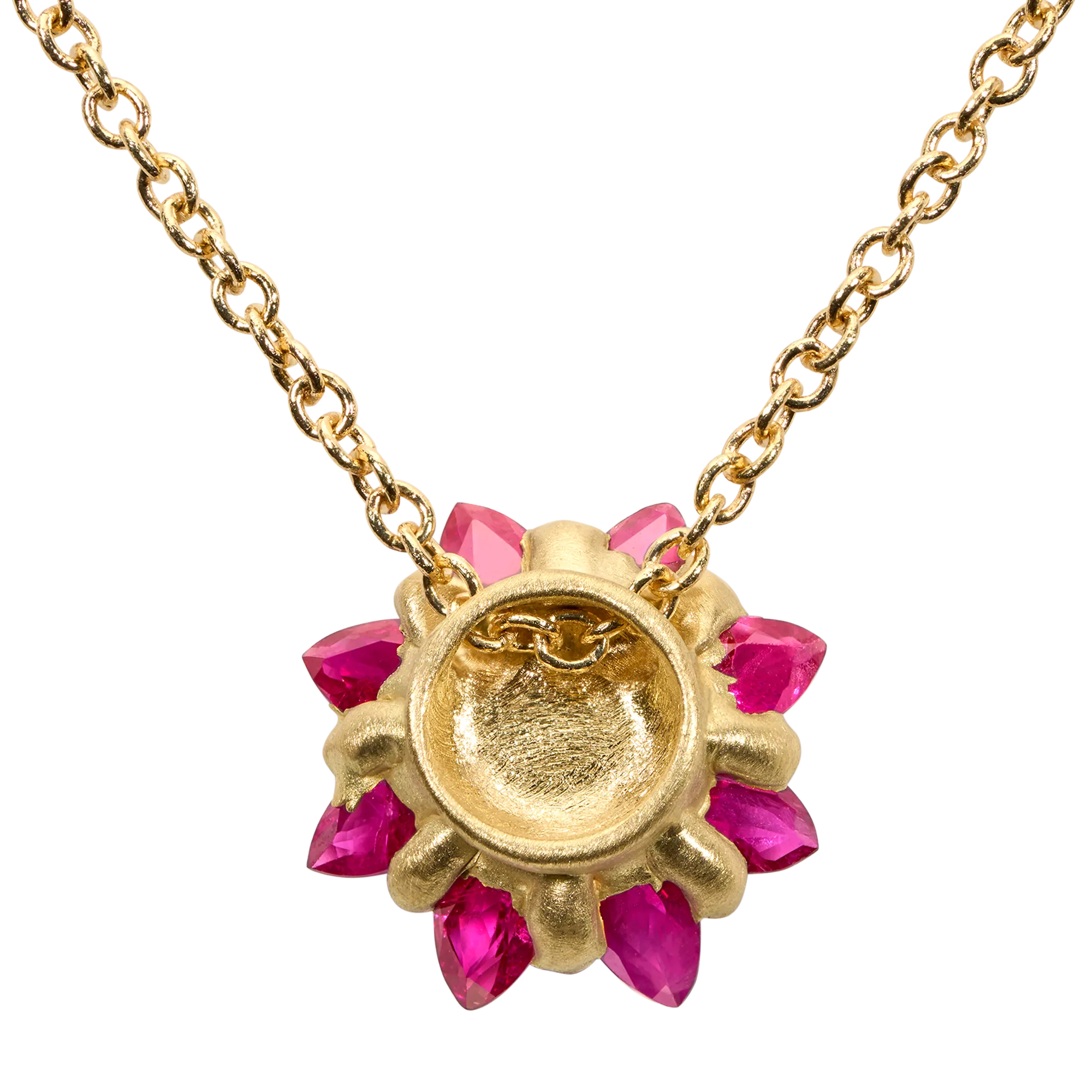 Green & Pink Daisy Necklace - 11669