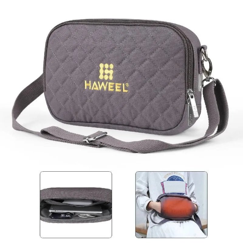 HAWEEL Messenger Shoulder Small Bag Digital Tablet Phone Warmer Storage Bag with Hand Warmer(Grey)