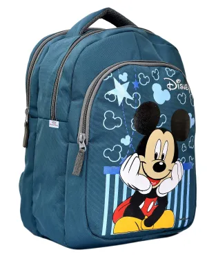 Heart Home Rexien Disney Mickey Mouse Printed Kids School Bag|Zipper Closure With 3 Comparments|Size 27 x 22 x 40 CM (Green)-HS_38_HEARTH21105