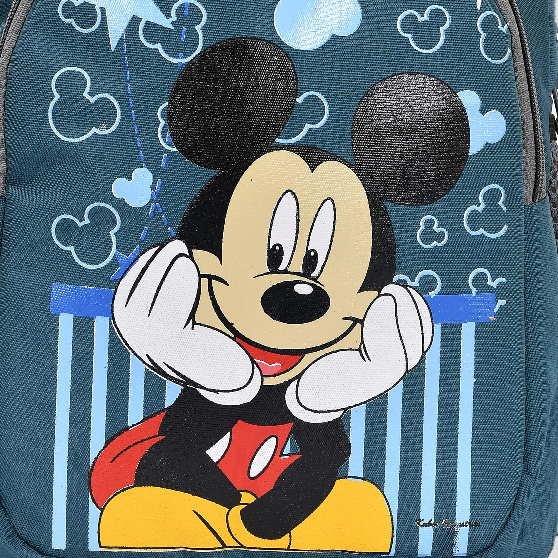 Heart Home Rexien Disney Mickey Mouse Printed Kids School Bag|Zipper Closure With 3 Comparments|Size 27 x 22 x 40 CM (Green)-HS_38_HEARTH21105