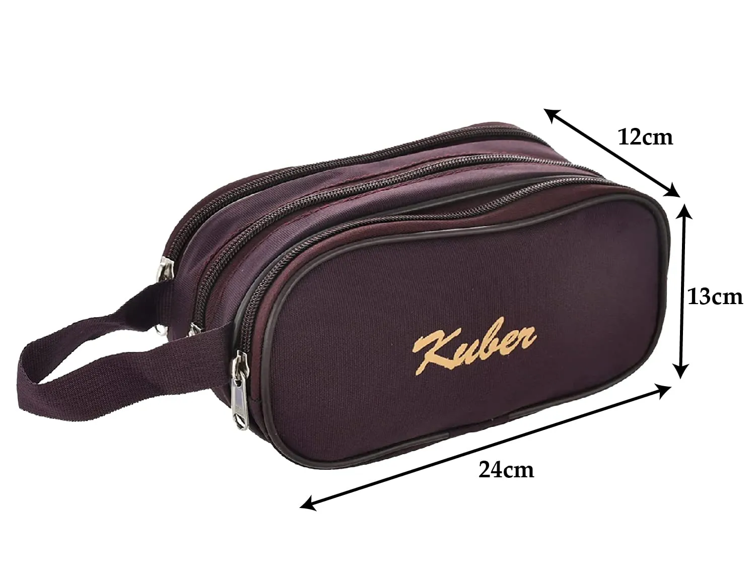 Heart Home Rexine Lightweight Travel Toiletry Bag Shaving Kit with Carrying Strap (Wine) 54HH4279.