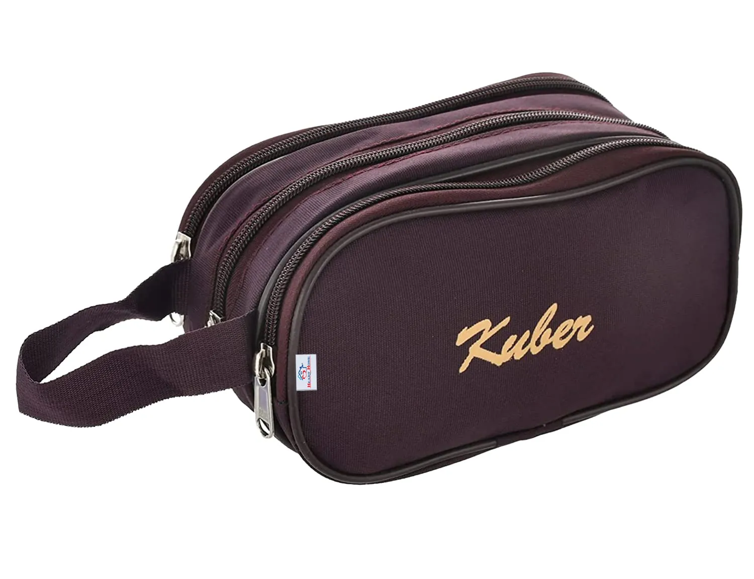 Heart Home Rexine Lightweight Travel Toiletry Bag Shaving Kit with Carrying Strap (Wine) 54HH4279.